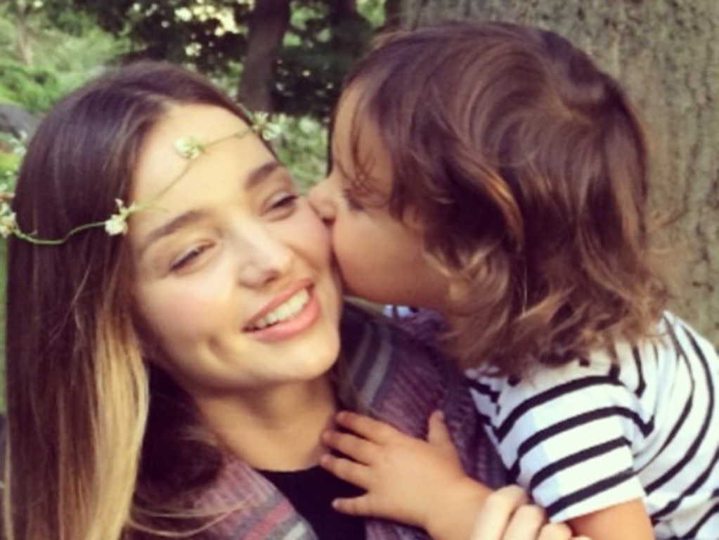 Miranda Kerr with firstborn son Flynn Bloom.