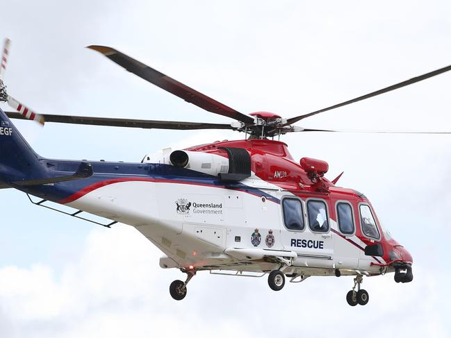 The QG Air Rescue 510 helicopter has transported the critically injured patient to Cairns Hospital. PICTURE: BRENDAN RADKE