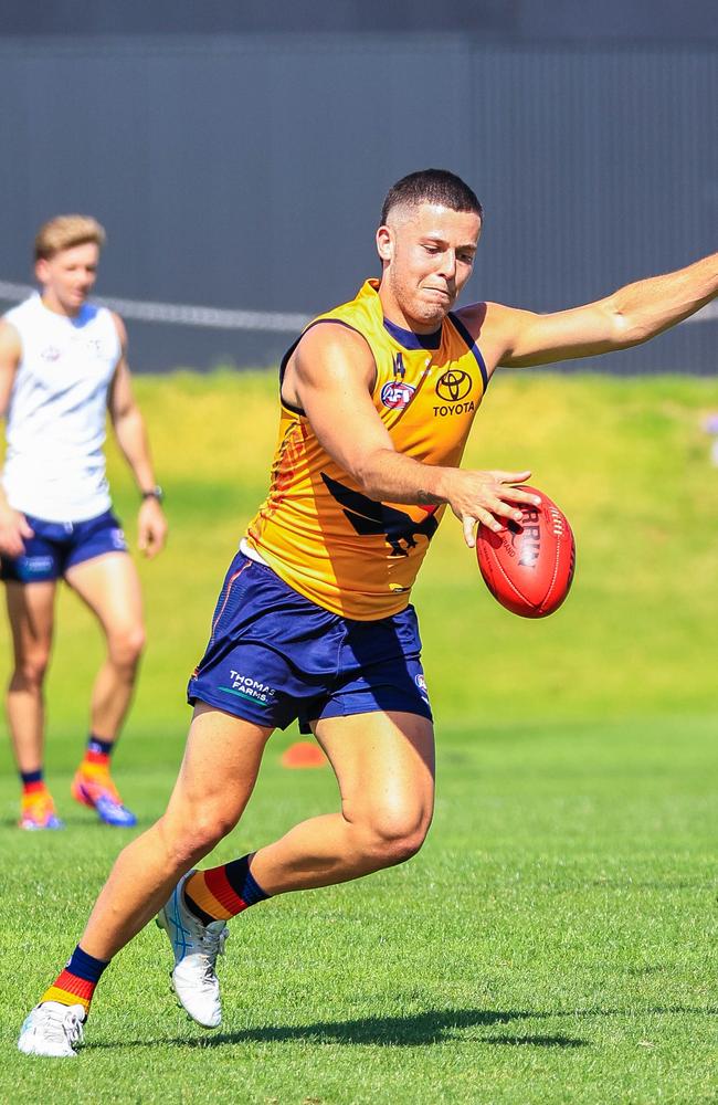 Jake Soligo has looked good on the track for the Crows. Picture: Adelaide FC/Zac Standish