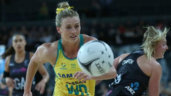 Gabi Simpson in action for Australia against New Zealand on Thursday night.