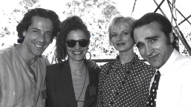 Opening of Movie World — Nick Carrafa, Fiona Corke & George & Peta Kapiniaris.