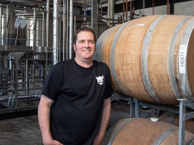 19-10-2023 Scott Hunt in the new Valhalla Brewhouse at Federal Mills in North Geelong. Picture: Brad Fleet