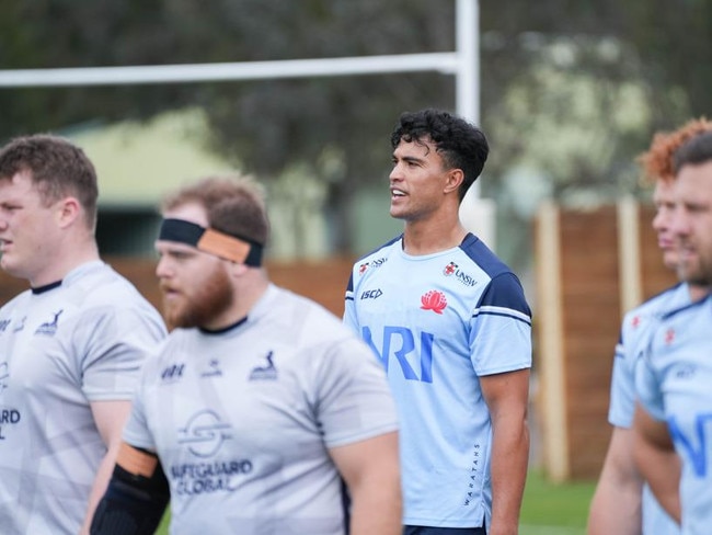 NRL convert Joseph-Aukuso Suaalii joined his new NSW Waratahs teammates in Canberra after his multimillion-dollar code switch.