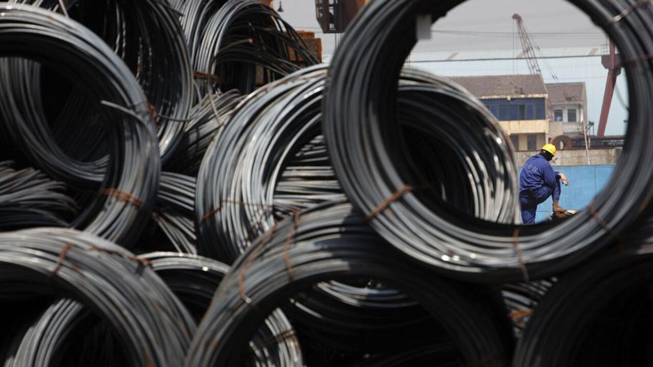 On the falling iron ore price, HSBC said: “China has repeatedly urged steel mills to curb output to cut back on pollution, with a drop in July’s production signalling that measures are starting to take effect”. Picture: Qilai Shen / Bloomberg News