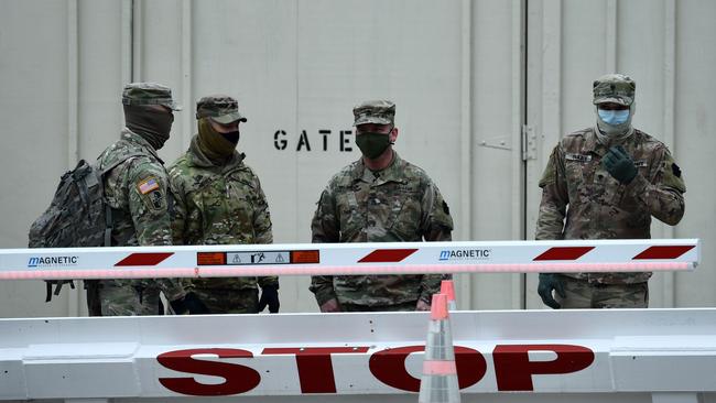 National Guard soldiers provide security around the US Capitol in Washington. Picture: AFP.