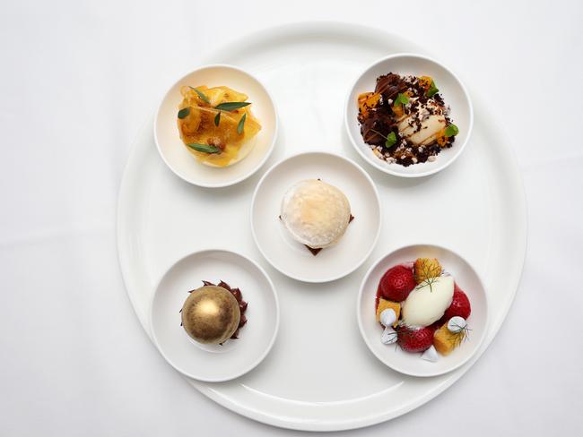 The dessert platter at Ezard’s. Picture: Rebecca Michael