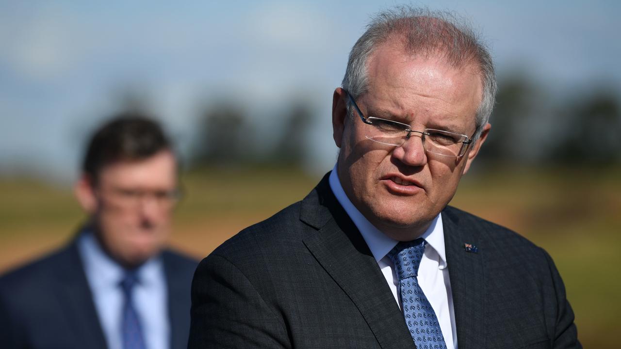 Prime Minister Scott Morrison said the government was looking at ‘larger projects and new home builds’. Picture: Joel Carrett/AAP