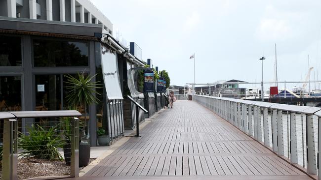 the empty waterfront in Cairns. Picture: Stewart McLean.