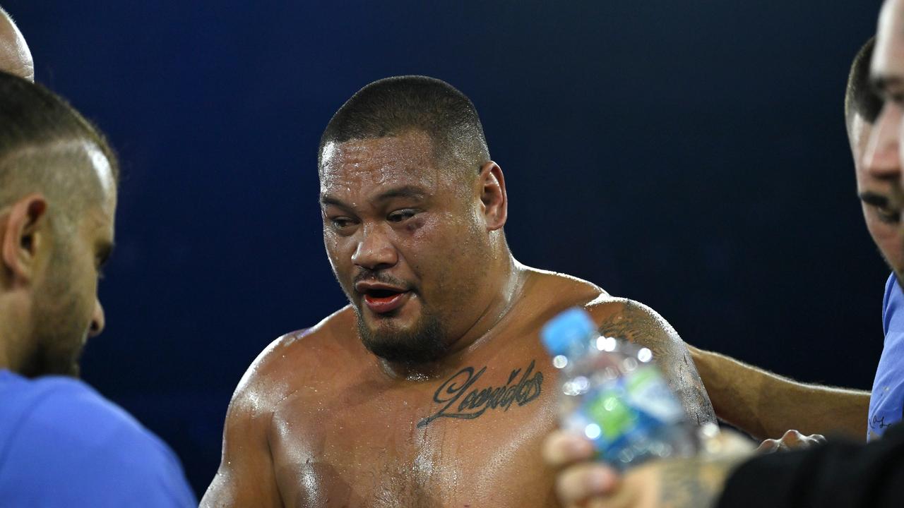 Luciano Leilua says he has no interest in boxing, after watching his brother Joey get knocked out by Curtis Scott on Wednesday night. Picture: No Limit