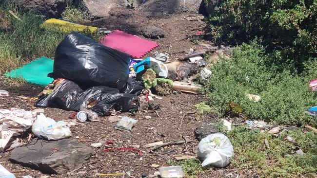 Melton residents are bemoaning the current state of the area surrounding Djerriwarrh Creek and the bridge as illegal dumping is rife. Picture: Supplied