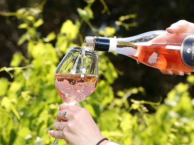 Jacobs Creek rose wine maker Trina Smith with her rose at Jacobs Creek. Picture: Dylan Coker