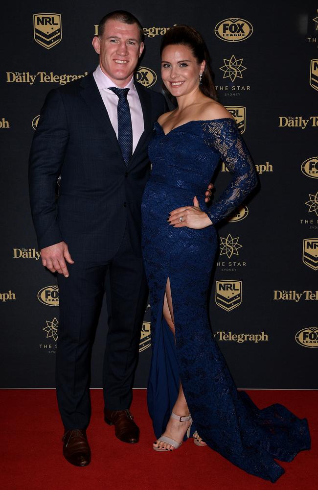 Paul Gallen with his pregnant wife Anne Picture: AAP Image/Dan Himbrechts