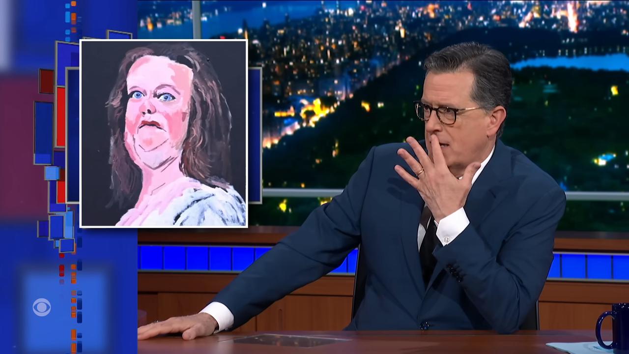 The portrait Gina Rinehart wanted removed from the NGA has made it on The Late Show with Stephen Colbert.