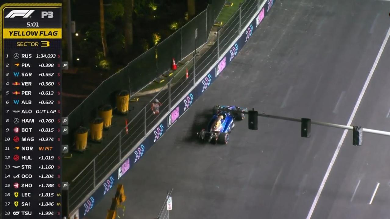 Alexander Albon's crash ended the final practice early.