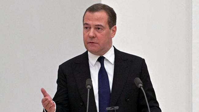 Dmitry Medvedev, the deputy head of President Vladimir Putin’s security council. Picture: AFP