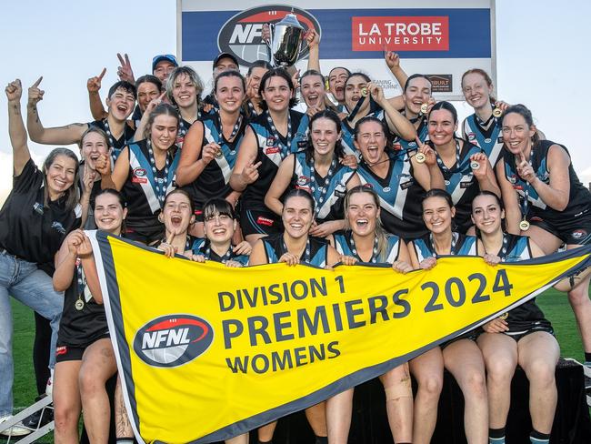 St Mary's celebrates its NFNL Division 1 Women's premiership. Picture: Field of View Photography