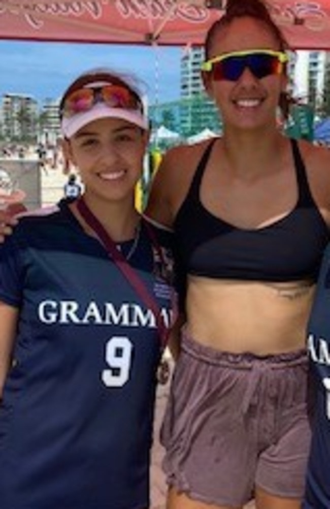 Sunshine Coast Grammar student Jess Lawrie (left), pictured with Olympian Taliqua Clancy.