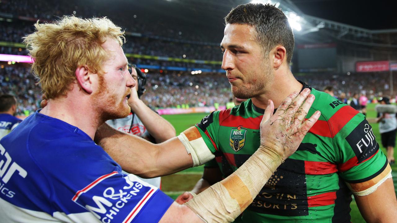 James Graham implored Sam Burgess to go off after his cheekbone injjury in the first tackle of the 2014 Grand Final.