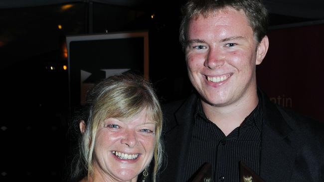 Tyack and his mum, Lynette, pictured at the Queensland Sports Awards in 2010. Picture: News Corp Australia