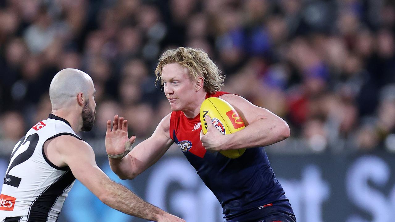 Clayton Oliver was everywhere for the Dees. Picture: Mark Stewart
