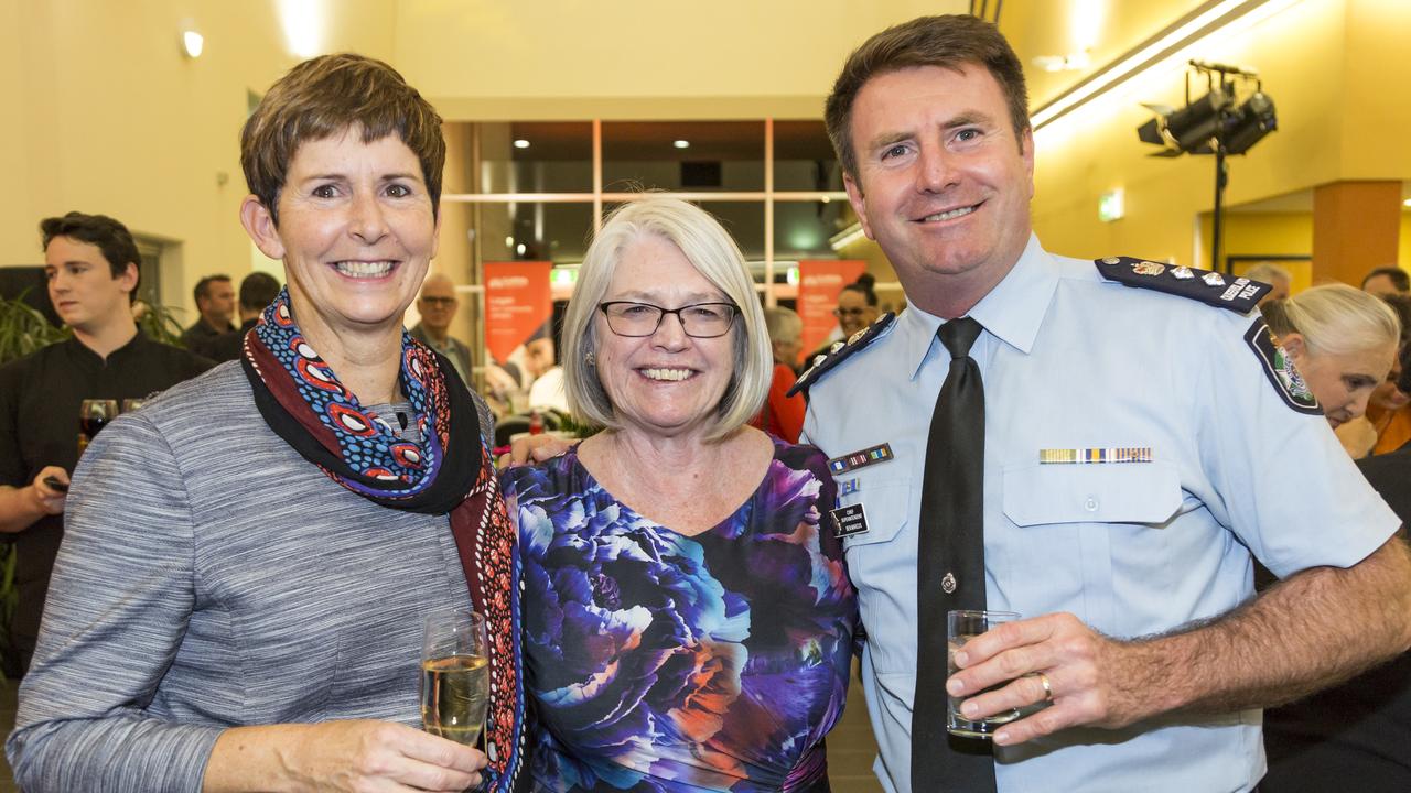 180611 Prof Jenny Gamble, Linda O'Brien, Ben Marcus. Griffith Logan Campus 20th anniversary event.