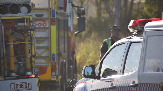 Emergency services rushed to the scene of a two-vehicle crash on a rural road north of Toowoomba on Monday.