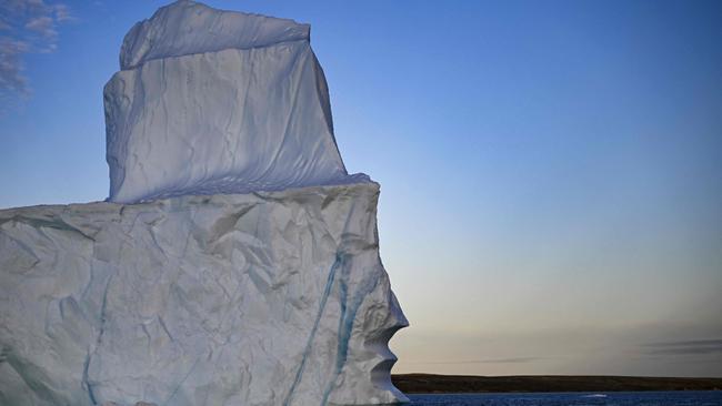 A melting iceberg drifts due to high temperatures in Scoresby Fjord near Ittoqqortoormiit, Greenland in August 2023. Picture: AFP