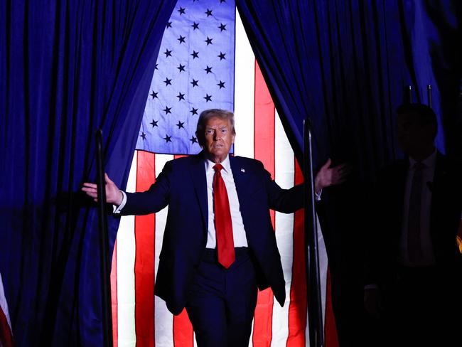 ATLANTA, GEORGIA - OCTOBER 28: Republican presidential nominee, former U.S. President Donald Trump arrives to speak at a campaign rally at McCamish Pavilion on October 28, 2024 in Atlanta, Georgia. Trump is expected to continue visiting battleground states through the week leading up to the Nov. 5th election.   Anna Moneymaker/Getty Images/AFP (Photo by Anna Moneymaker / GETTY IMAGES NORTH AMERICA / Getty Images via AFP)