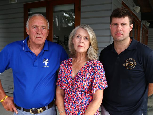 Ascot residents Peter and Kim Falvey and there son Michael Falvey were woken in the early hours of this morning with three people trying to break-in to their Rupert terrace home. Ascot Friday 21st April 2023 Picture David Clark