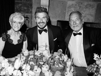 David Beckham's with his parents at his 50th. Photo: Instagram