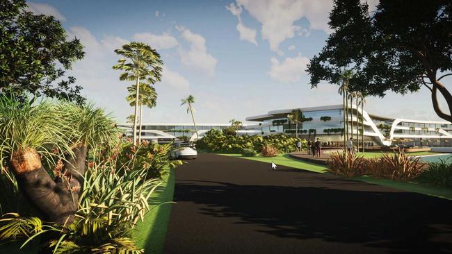 An artist’s impression of the entry to the proposed Port Douglas park. Picture: Gary Hunt Design.