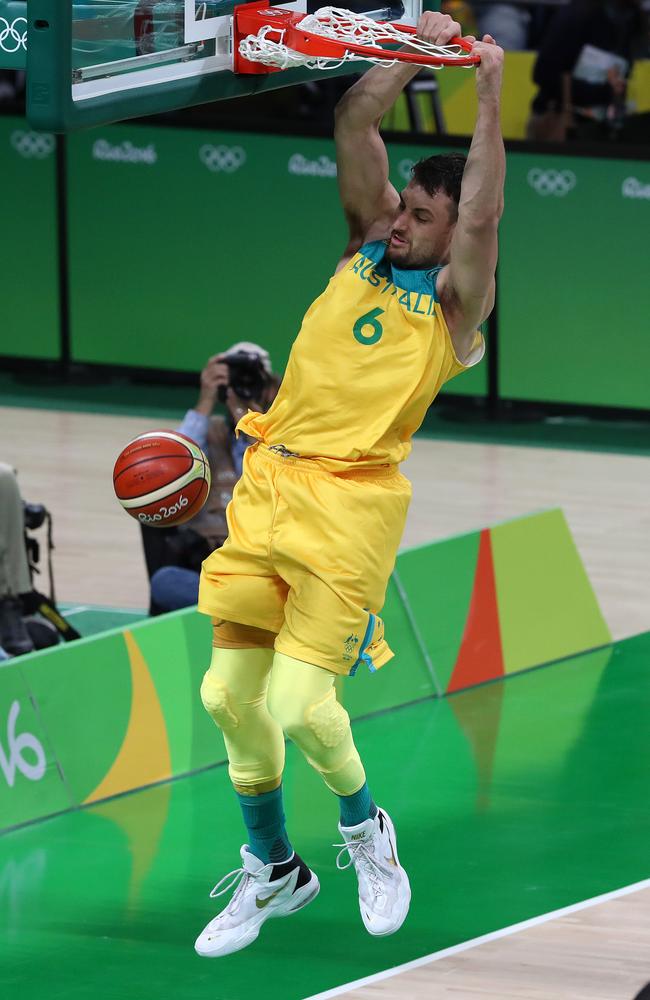 Andrew Bogut Rio Olympics 2016 Men's Basketball game between the Australian Boomers and the USA at Carioca Arena. Picture: Adam Head