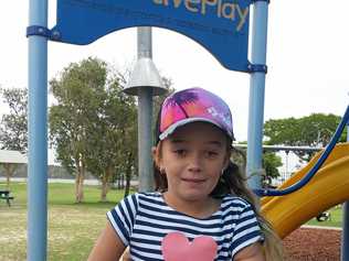 BETTER DAYS: Sasha Berry on the playground just months before her diagnosis. Picture: Contributed