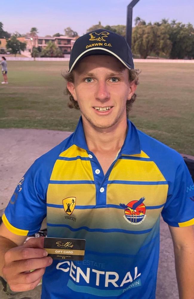 Toby St John has taken 22 wickets at an average of five so far in Darwin cricket. Picture: Darwin Cricket Club.