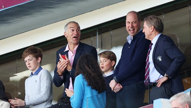 Chairman of Aston Villa Nassef Sawiris with Prince of Wales and Prince George in Birmingham, England. Picture: Getty Images