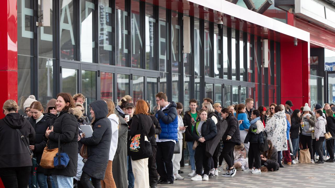 Fans trying to get their hands on a ticket at the Ticketek counter at the Adelaide Entertainment Centre. Picture: Brett Hartwig