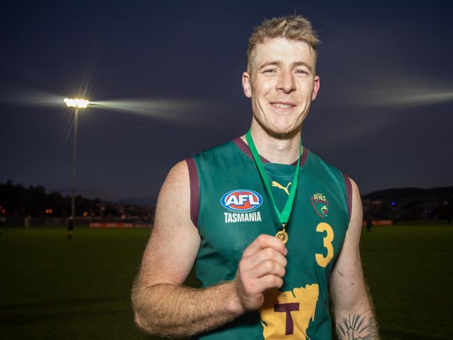 Sam Siggins was player of the match in Tasmania’s win over Queensland this season. Picture: Linda Higginson