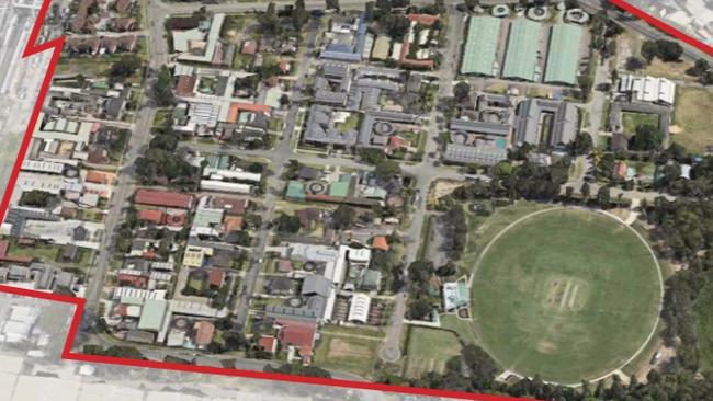 An aerial view of the Warwick Farm site where mixed-use development is being proposed. Picture: Planning documents