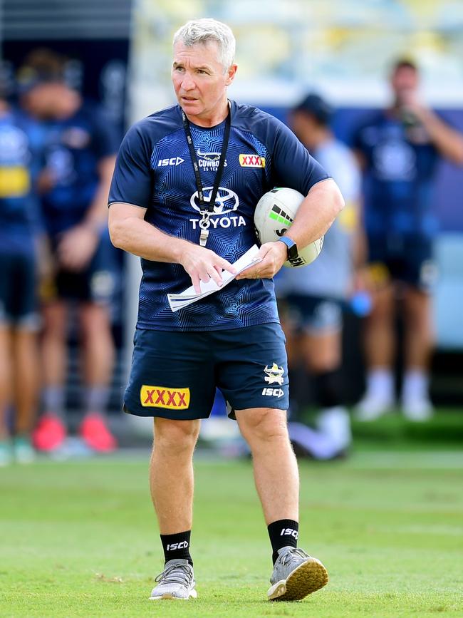 NRL; North Queensland Cowboys training at Queensland Country Bank Stadium. Head Coach Paul Green. Picture: Alix Sweeney