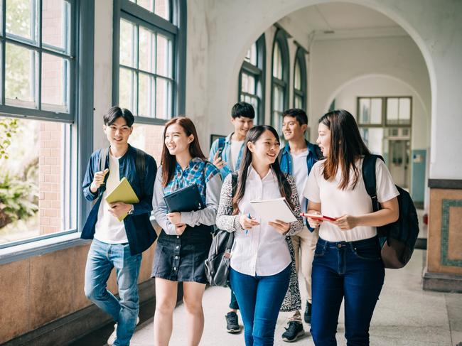 Asian students are back to the high schools and universities after coronavirus lockdown