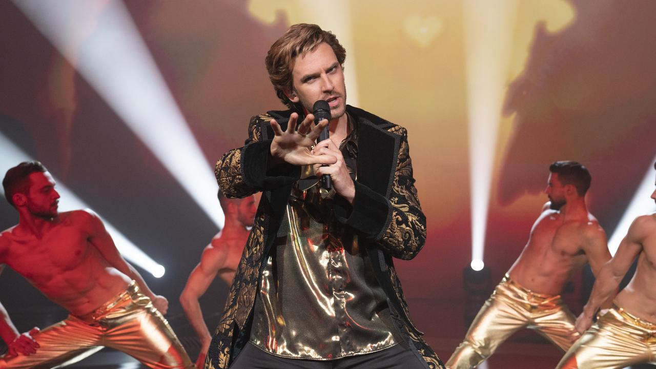 Dan Stevens and his gold outfits are the standout Picture: Jonathan Olley/Netflix