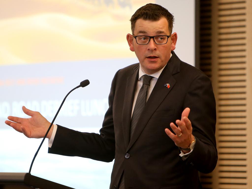 Victorian Premier Daniel Andrews speaking at the Australia-China, Belt and Road panel discussion in Melbourne in 2017 Picture: Stuart McEvoy