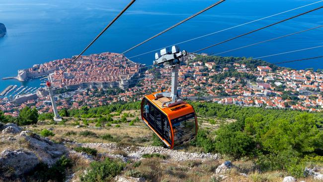 The cable car that takes visitors to the Fort Imperial, Dubrovnik.