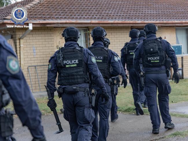 Police involved in Operation Mongoose in Moree earlier this year. Picture: NSW Police