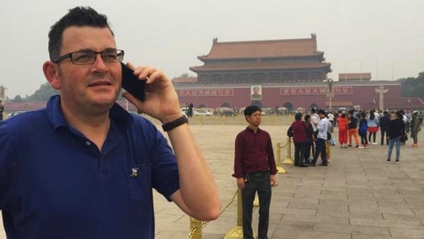 Daniel Andrews in Tiananmen Square in Beijing.