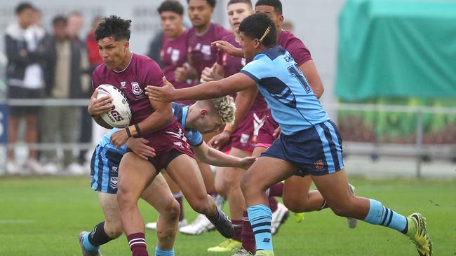 Mereki Warradoo attacks playing for Queensland. Picture: Tertius Pickard