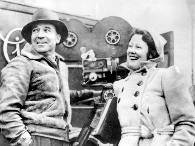 Film producer Charles Chauvel, with wife Elsa in 1932, cast the unknown Errol Flynn in a documentary film drama based on the Mutiny Of The Bounty.