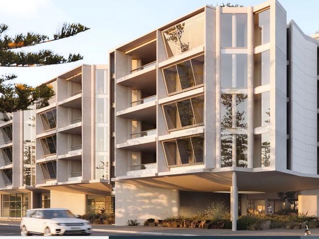 An artist's impression of part of the Royal Far West's Aurora apartments redevelopment at Manly Beach.