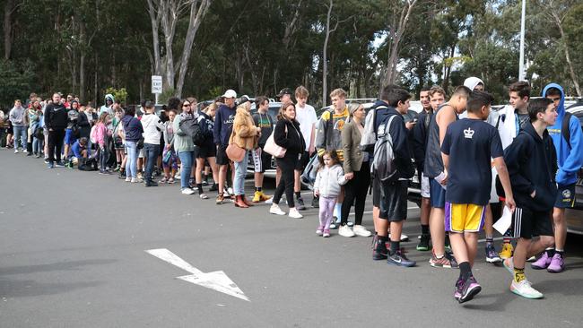 Young kids who attended had to pay $200 for the coaching session with Simmons. Picture: David Swift