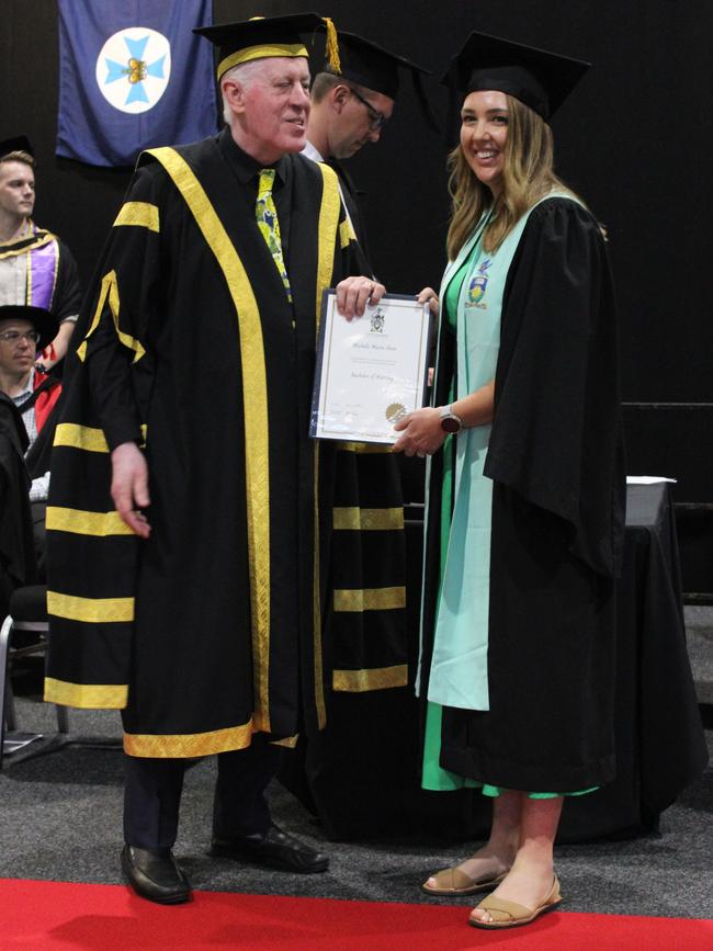 Michelle Shaw graduated with a Bachelor of Nursing at the CQUniversity graduation ceremony in Bundaberg on December 14, 2023.